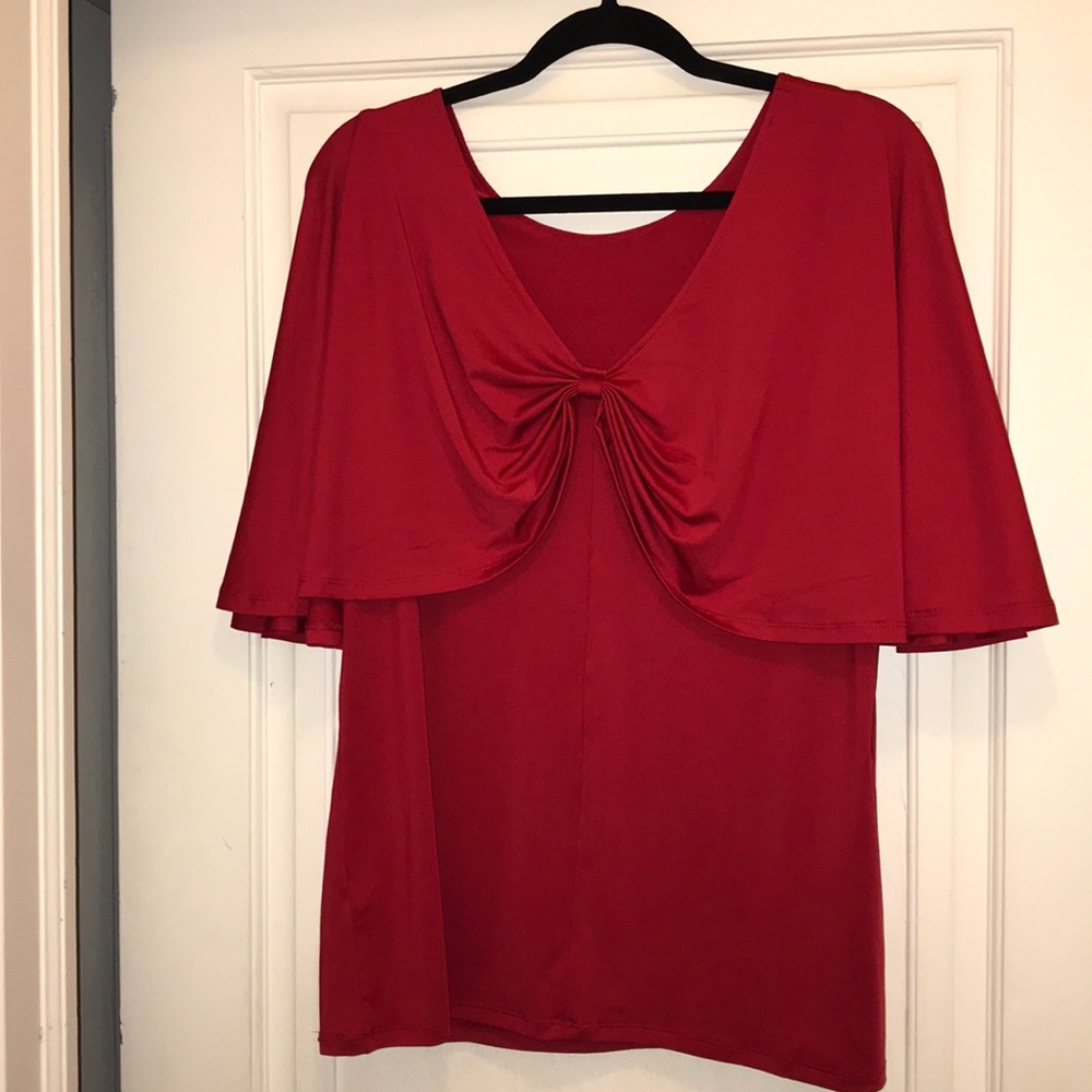NWOT Lane Bryant cape top with gathered bow back